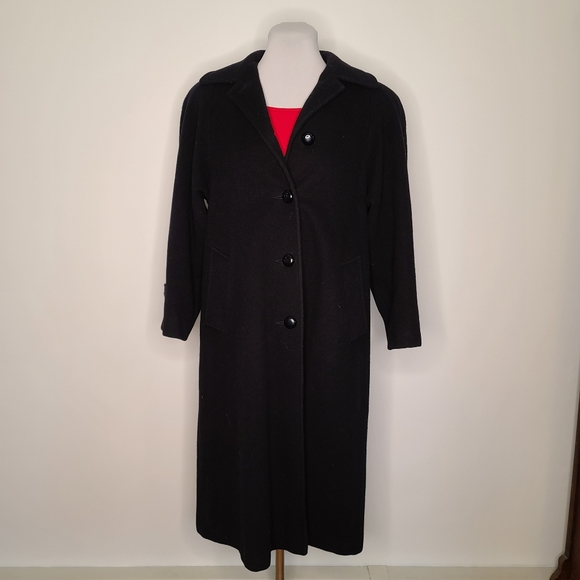 Karen Petites Wool Jacket / Coat Black Size 4 Petite Made in USA - Picture 6 of 6